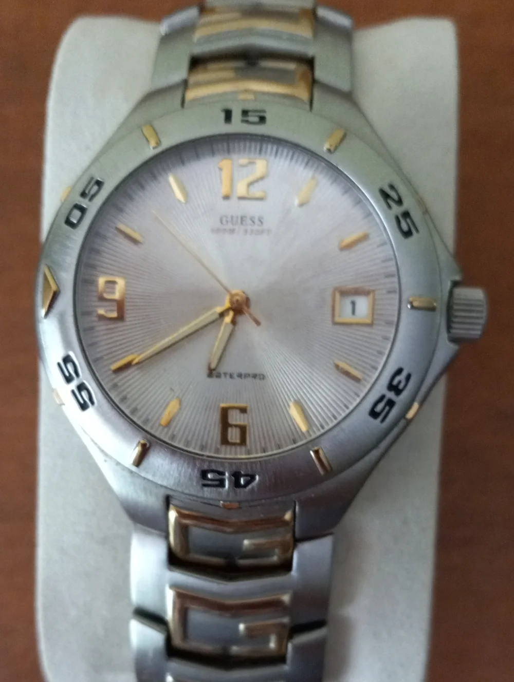 GUESS Waterpro Two-Tone Silver and Gold Men’s Bracelet Watch